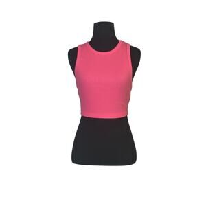 Zara pink ribbed crop tank top size M
